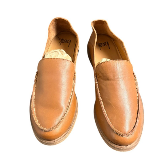 beek Shoes - Beek Brown Handmade Leather Slip On Comfort Loafers Size 6